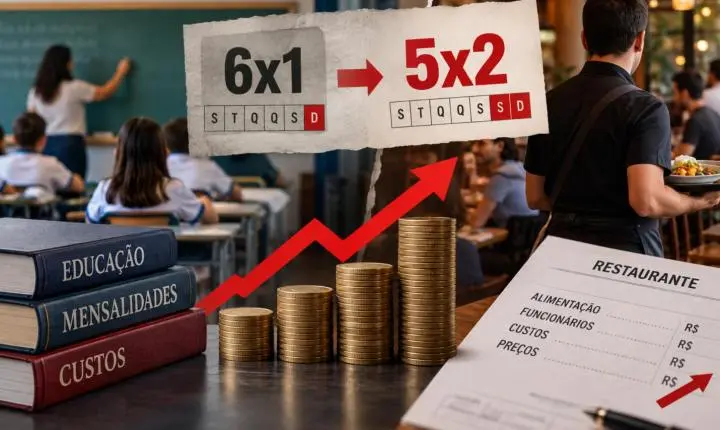 Nova escala de trabalho 5x2 começa a provocar danos à economia ao forçar aumento nas mensalidades escolares